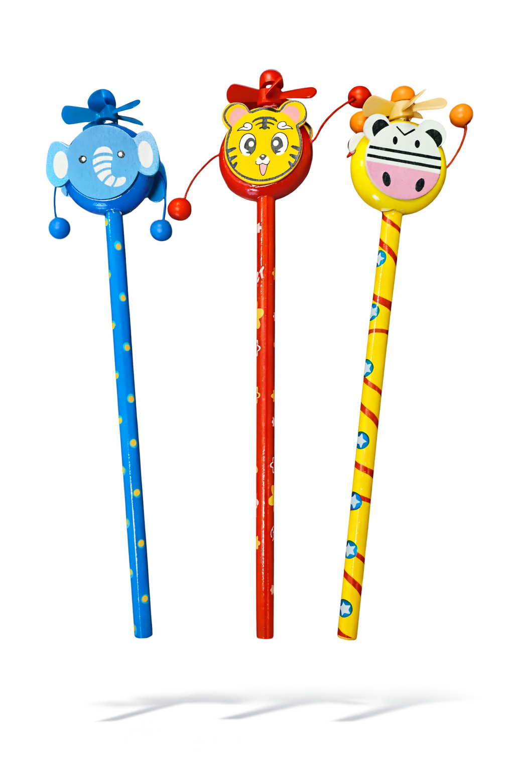 OŁÓWEK DREWNIANY SENSORYCZNY 22CM WIATRACZEK KORALIK RÓŻNE WZORY E2202 EMAJ