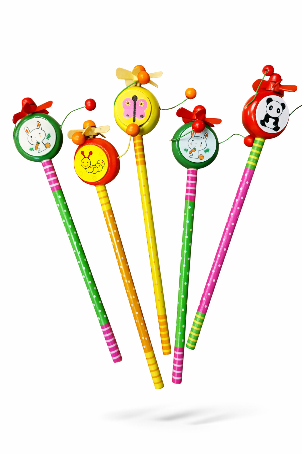 OŁÓWEK DREWNIANY SENSORYCZNY 22CM WIATRACZEK KORALIK RÓŻNE WZORY E2202 EMAJ