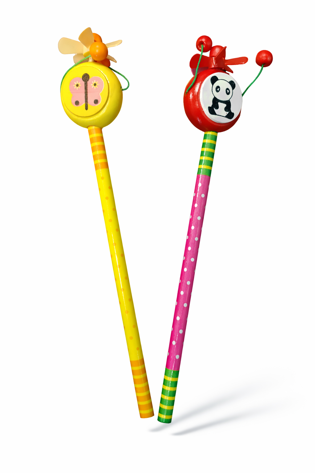 OŁÓWEK DREWNIANY SENSORYCZNY 22CM WIATRACZEK KORALIK RÓŻNE WZORY E2202 EMAJ