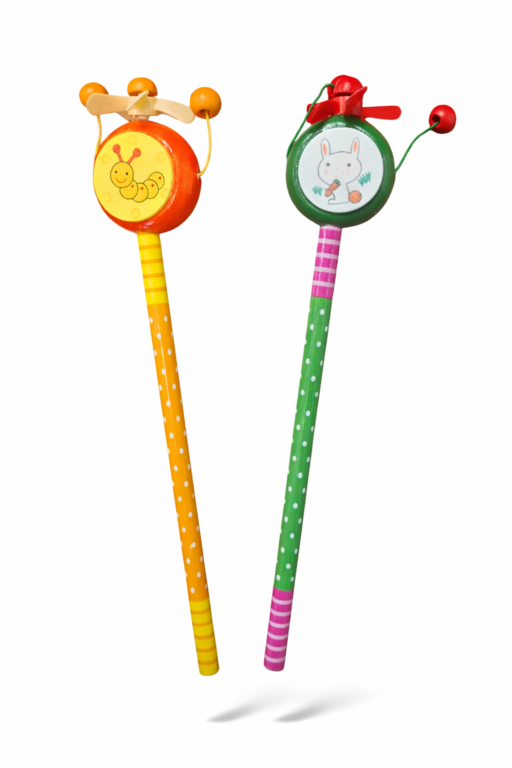 OŁÓWEK DREWNIANY SENSORYCZNY 22CM WIATRACZEK KORALIK RÓŻNE WZORY E2202 EMAJ
