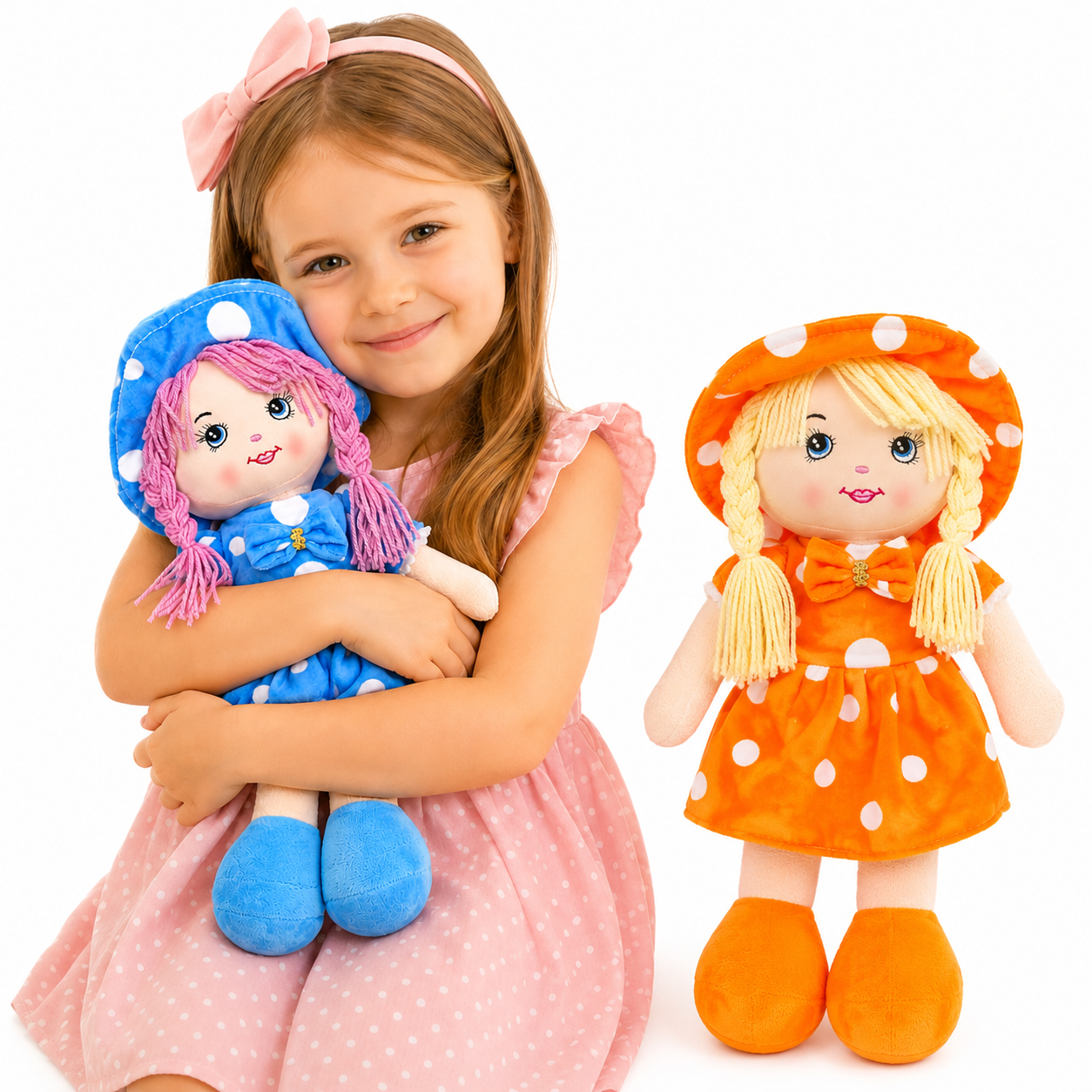 LALKA SZMACIANA ZOSIA LUB HANIA WELUROWA PRZYTULANKA 42CM E2252 EMAJ