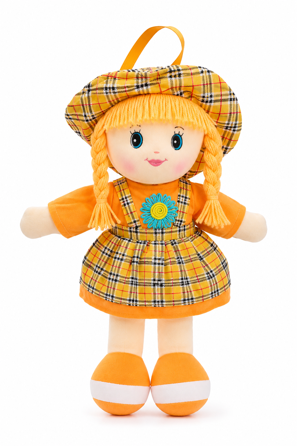 LALKA SZMACIANA EMILKA SUKIENKA KRATKA 39CM MASKOTKA PRZYTULANKA E2259 EMAJ