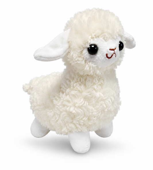MASKOTKA ALPAKA KREMOWA OWCA PLUSZOWA PRZYTULANKA LAMA 24CM E2219 EMAJ