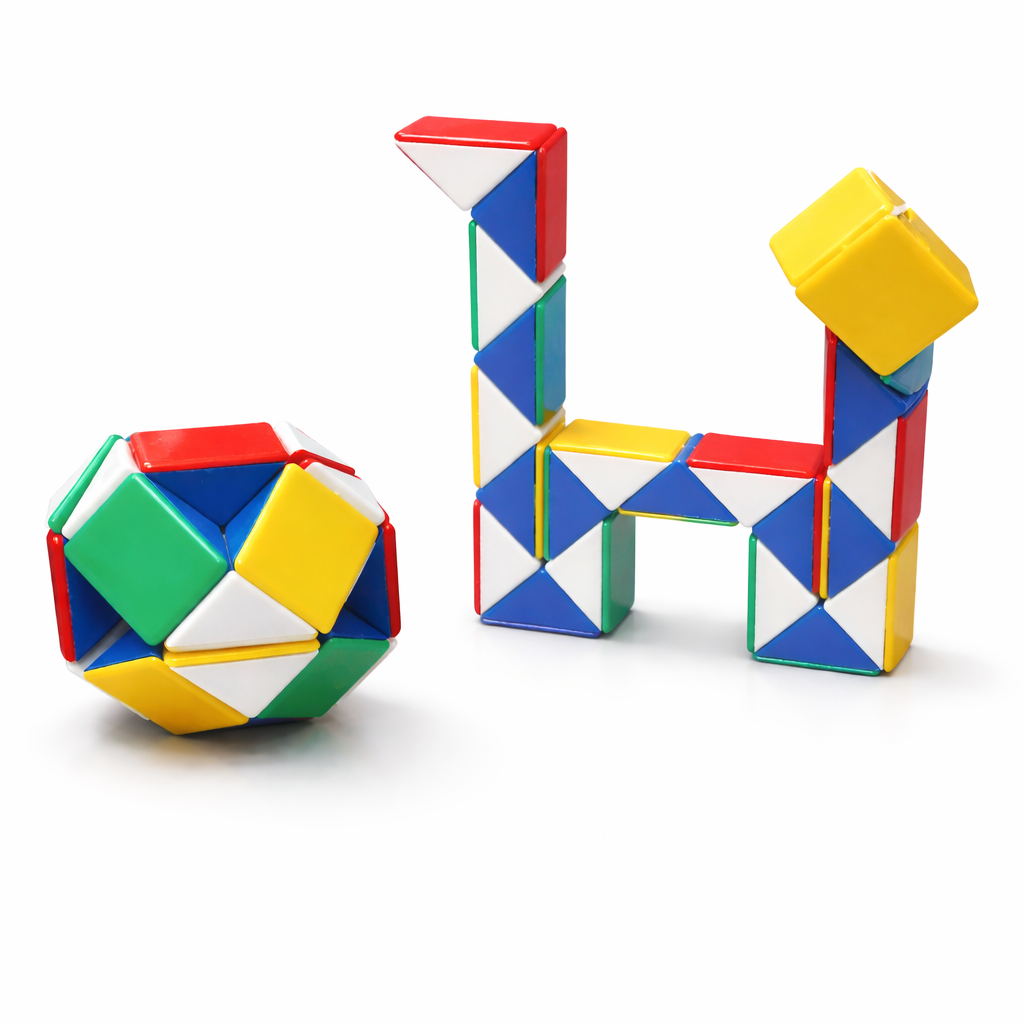 UKŁADANKA SNAKE CUBE MAGICZNY WĄŻ 3D LOGICZNA KOSTKA ANTYSTRESOWA E0127 EMAJ
