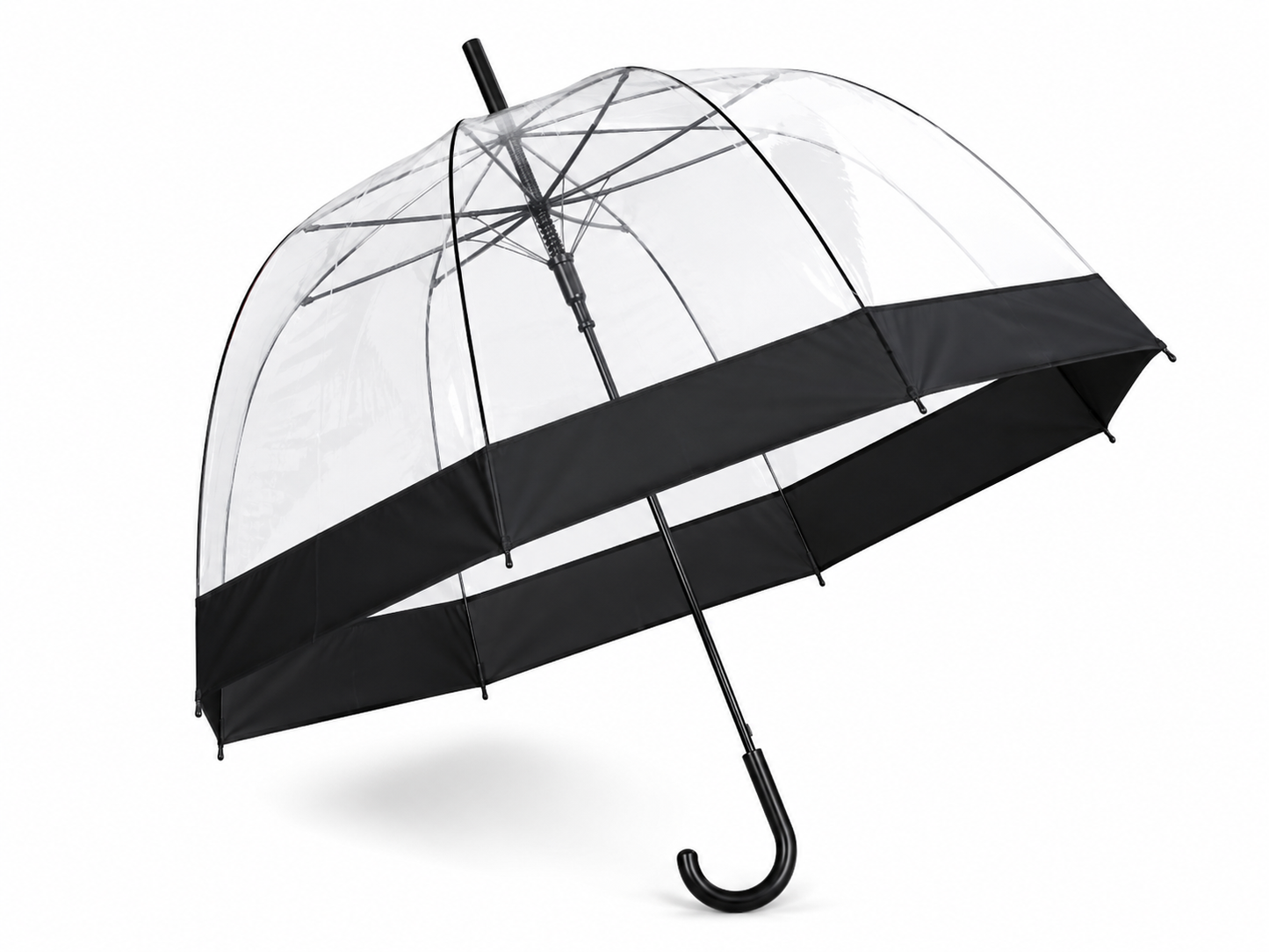 PARASOL DZIECIĘCY TRANSPARENTNY Z KOLOROWĄ OBWOLUTĄ ŚR 85CM E2024 EMAJ
