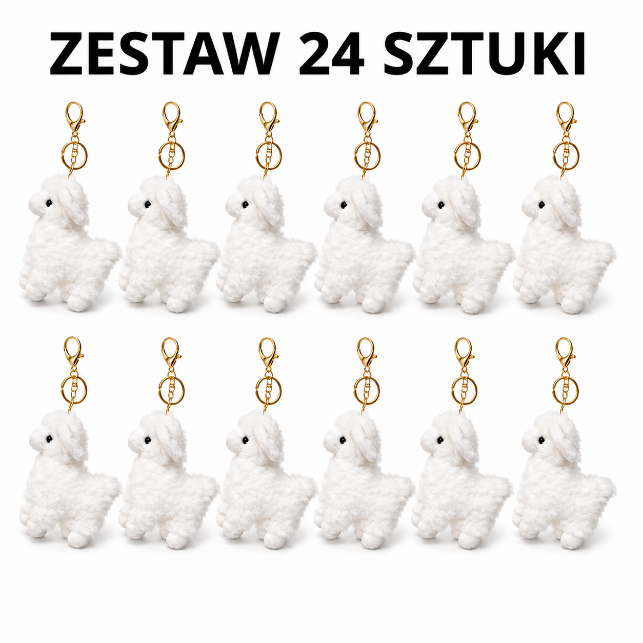 BRELOK OWIECZKA  ZESTAW 24 SZTUKI MIX KOLOR LUB BIAŁY BEZ NAPISU OWCA 12CM E2720 EMAJ