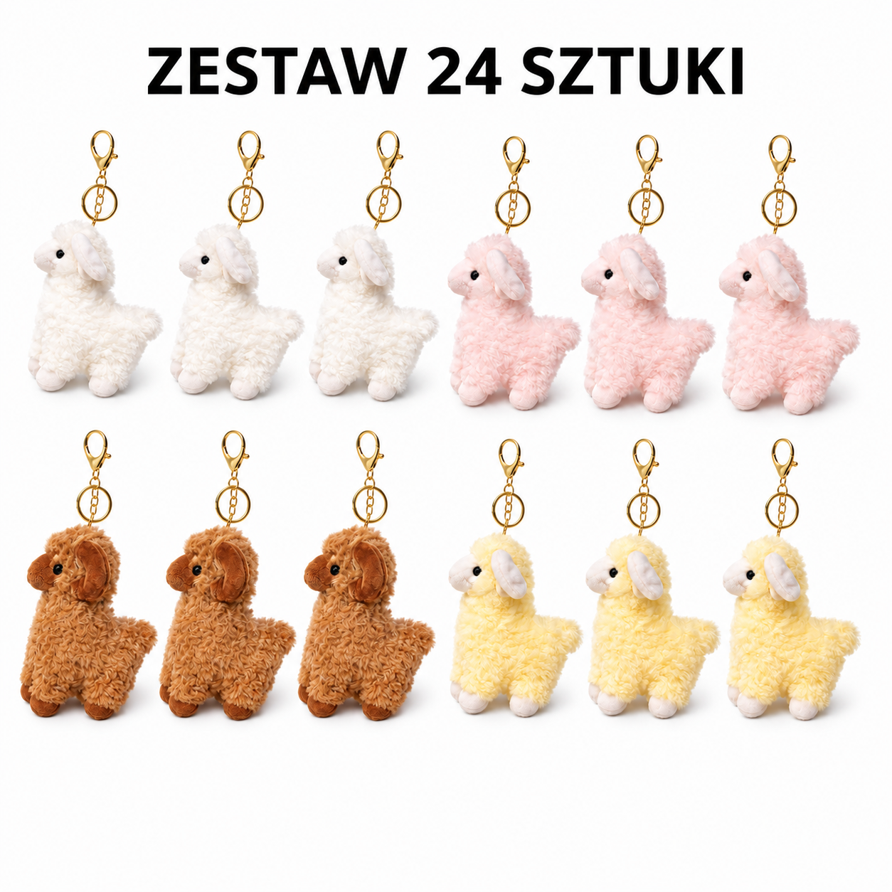 BRELOK OWIECZKA  ZESTAW 24 SZTUKI MIX KOLOR LUB BIAŁY BEZ NAPISU OWCA 12CM E2720 EMAJ
