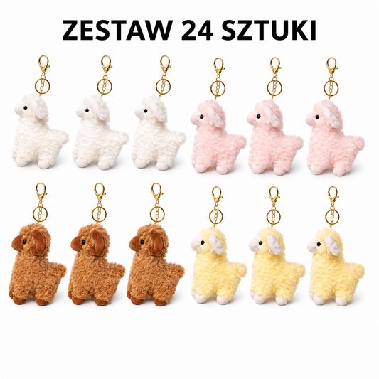 BRELOK OWIECZKA  ZESTAW 24 SZTUKI MIX KOLOR LUB BIAŁY BEZ NAPISU OWCA 12CM E2720 EMAJ