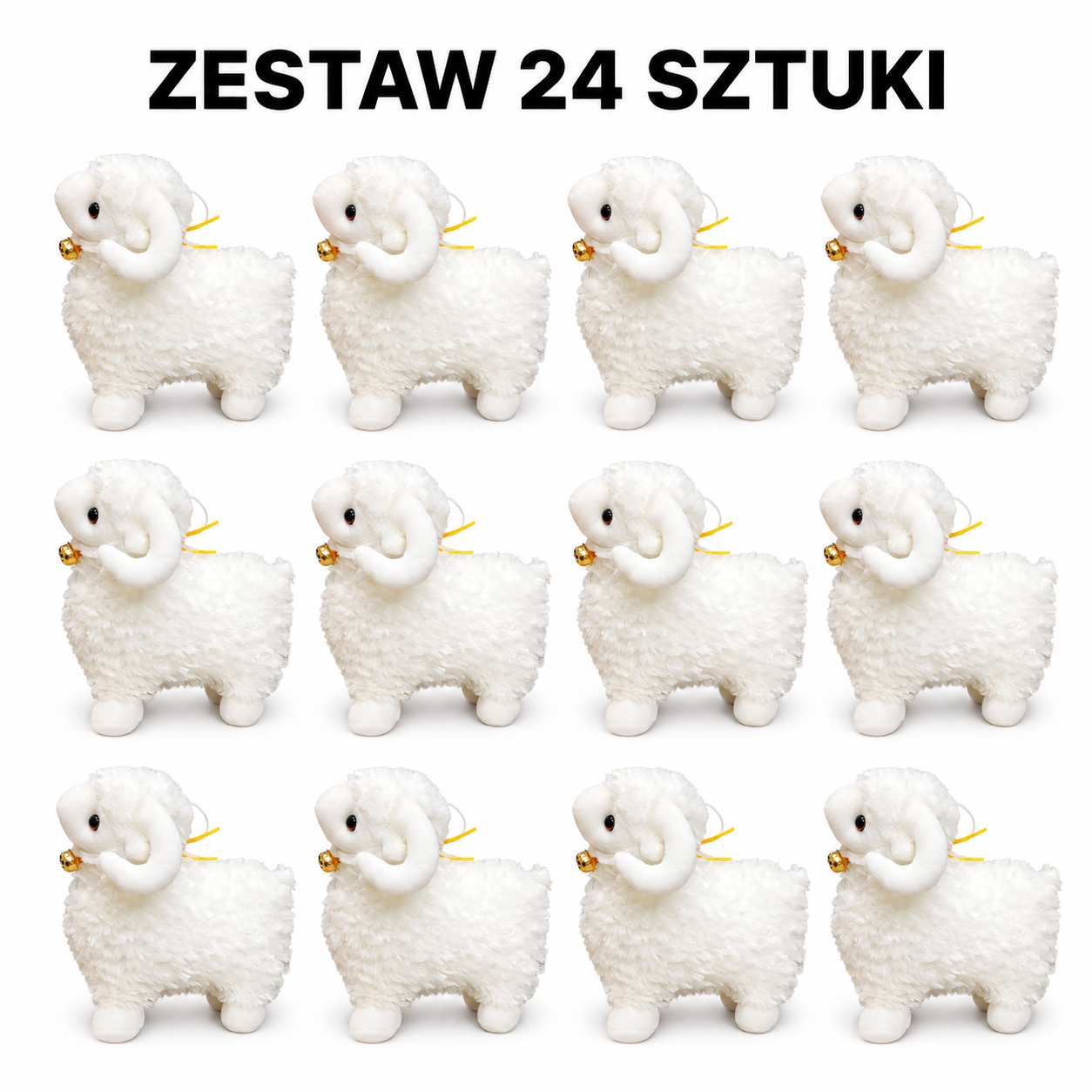 MASKOTKA OWIECZKA ZESTAW 24 SZTUKI BECZĄCA OWCA BEZ NAPISU BARANEK  17 CM E0766 EMAJ