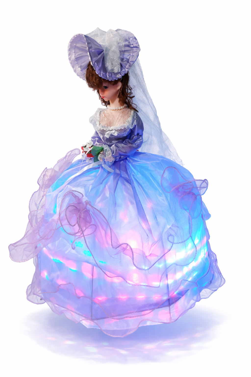 Lalka w stylu Wiktoriańskim piękna melodia kula disco led 58 cm E0631 EMAJ