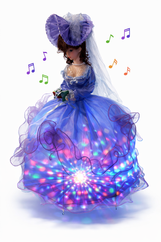Lalka w stylu Wiktoriańskim piękna melodia kula disco led 58 cm E0631 EMAJ