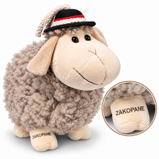 MASKOTKA OWIECZKA KULKA 25CM ZAKOPANE OWCA W GÓRALSKIM KAPELUSZU E2669-K EMAJ