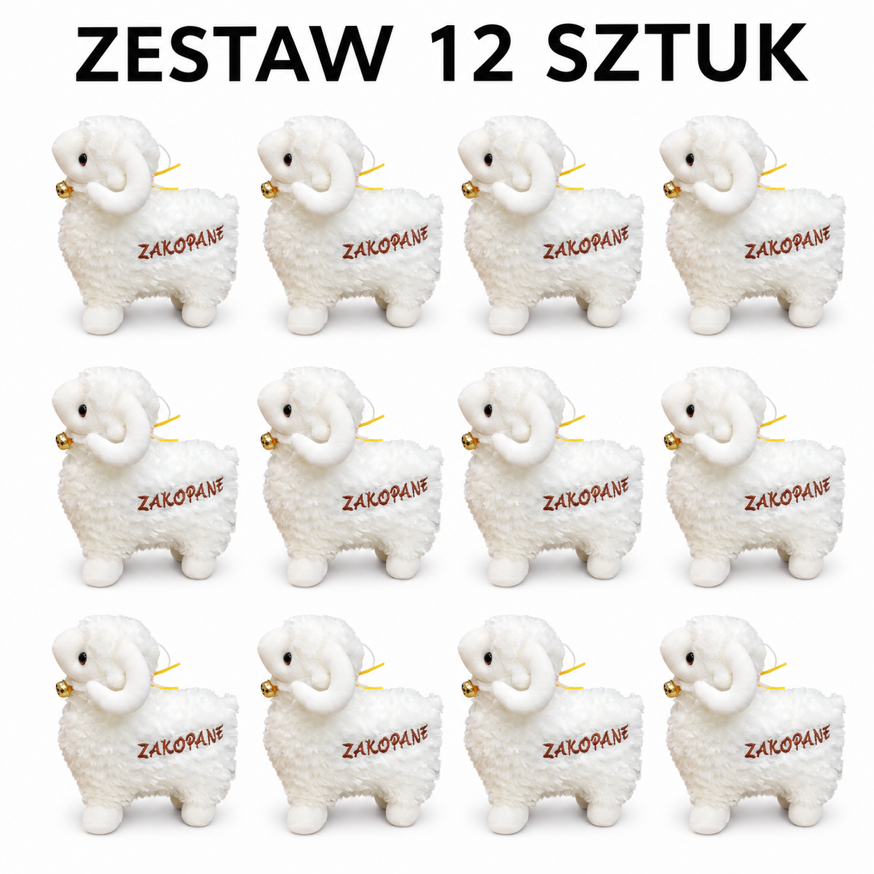 MASKOTKA OWIECZKA ZESTAW 12szt BECZĄCA OWCA ZAKOPANE BARANEK 25CM E0767 EMAJ