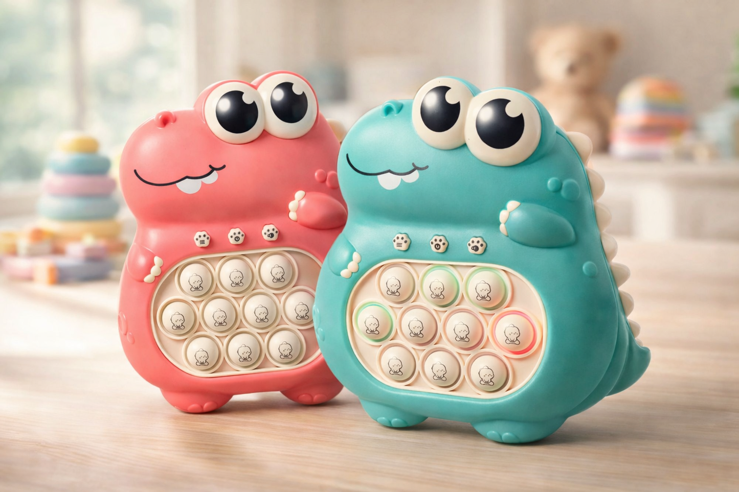 GRA SENSORYCZNA POP IT DINOZAUR ZABAWKA EDUKACYJNA ANTYSTRESOWA E2305 EMAJ