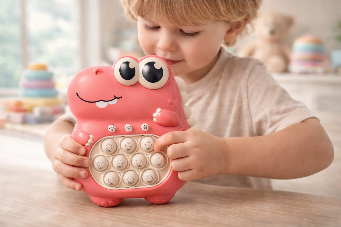 GRA SENSORYCZNA POP IT DINOZAUR ZABAWKA EDUKACYJNA ANTYSTRESOWA E2305 EMAJ