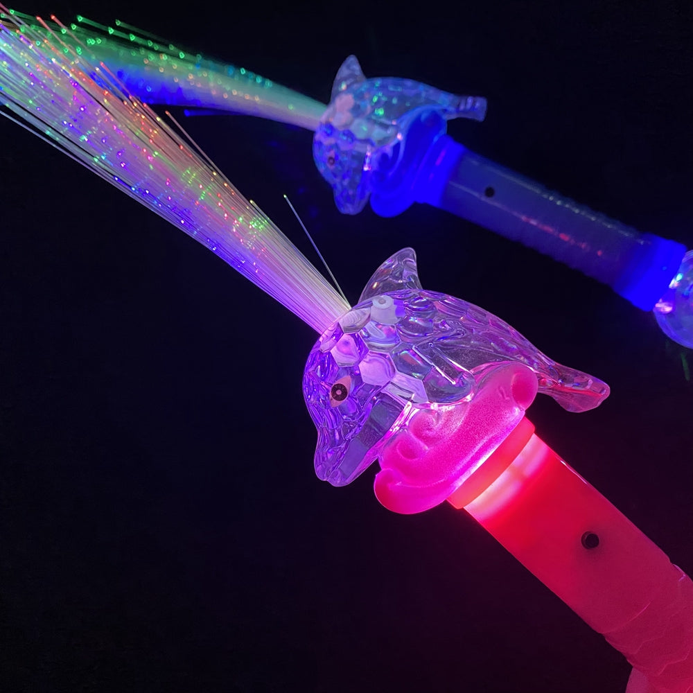 RÓŻDŻKA ŚWIECĄCA LED DELFINEK 3 KOLORY + TRYBY ŚWIATŁA + BATERIE 40cm E2500 EMAJ