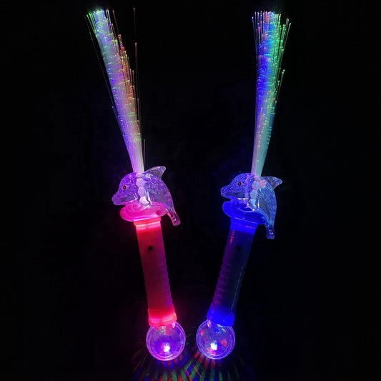 RÓŻDŻKA ŚWIECĄCA LED DELFINEK 3 KOLORY + TRYBY ŚWIATŁA + BATERIE 40cm E2500 EMAJ