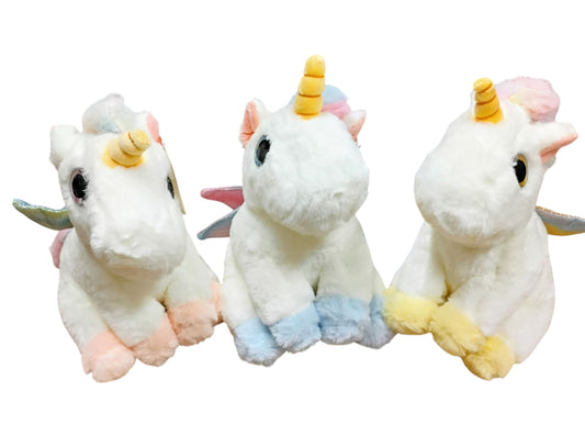 MASKOTKA JEDNOROŻEC PUCHATY UNICORN 25CM 3KOLORY E2214 EMAJ