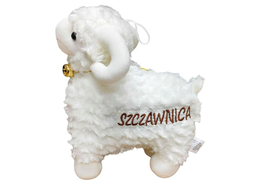 DUŻA MASKOTKA OWCA BECZĄCA BARAN Z NAPISEM LUB GŁADKA 40CM E0768 EMAJ