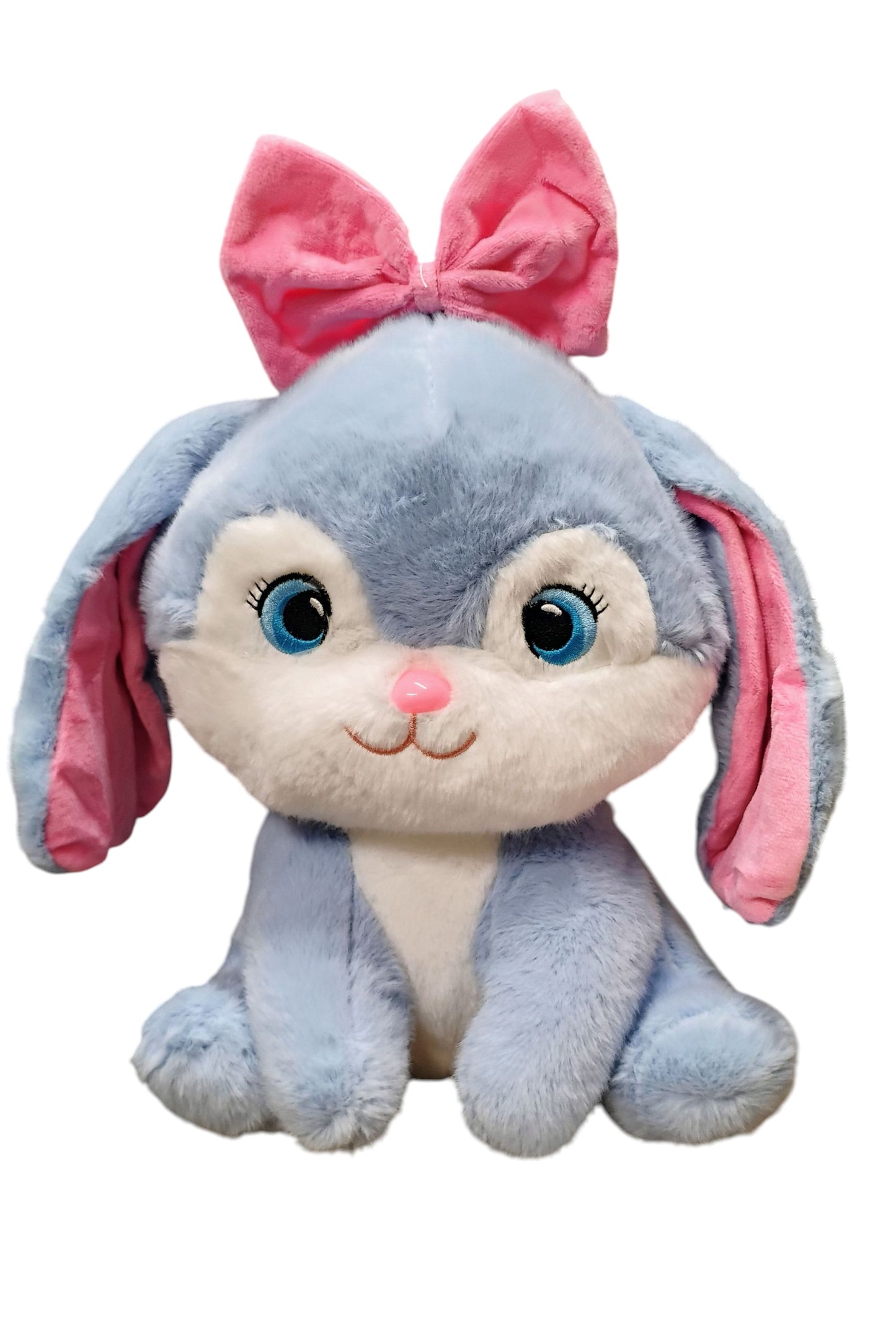 MASKOTKA PRZYTULANKA KRÓLIK Z KOKARDKĄ 30CM E2635 EMAJ