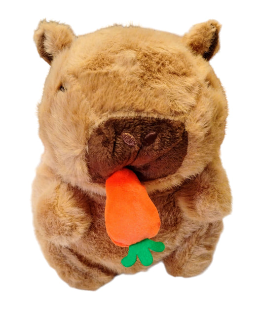 MASKOTKA Z WIBRACJĄ PLUSZAK MIŚ KAPIBARA Z MARCHEWKĄ 20CM E2645 EMAJ