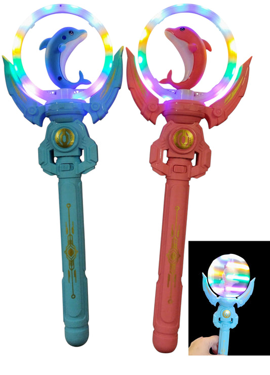 RÓŻDŻKA DELFINEK EFEKT LED ELECTRIC GLOW MUZYKA KRĘCI SIĘ 36CM E2604 EMAJ