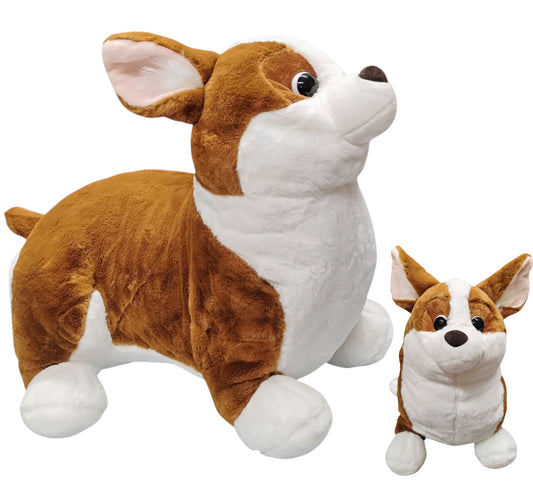 MASKOTKA DUŻY PLUSZOWY PIES RASY CORGI PODUSZKA ZAGŁÓWEK 40CM E2686 EMAJ