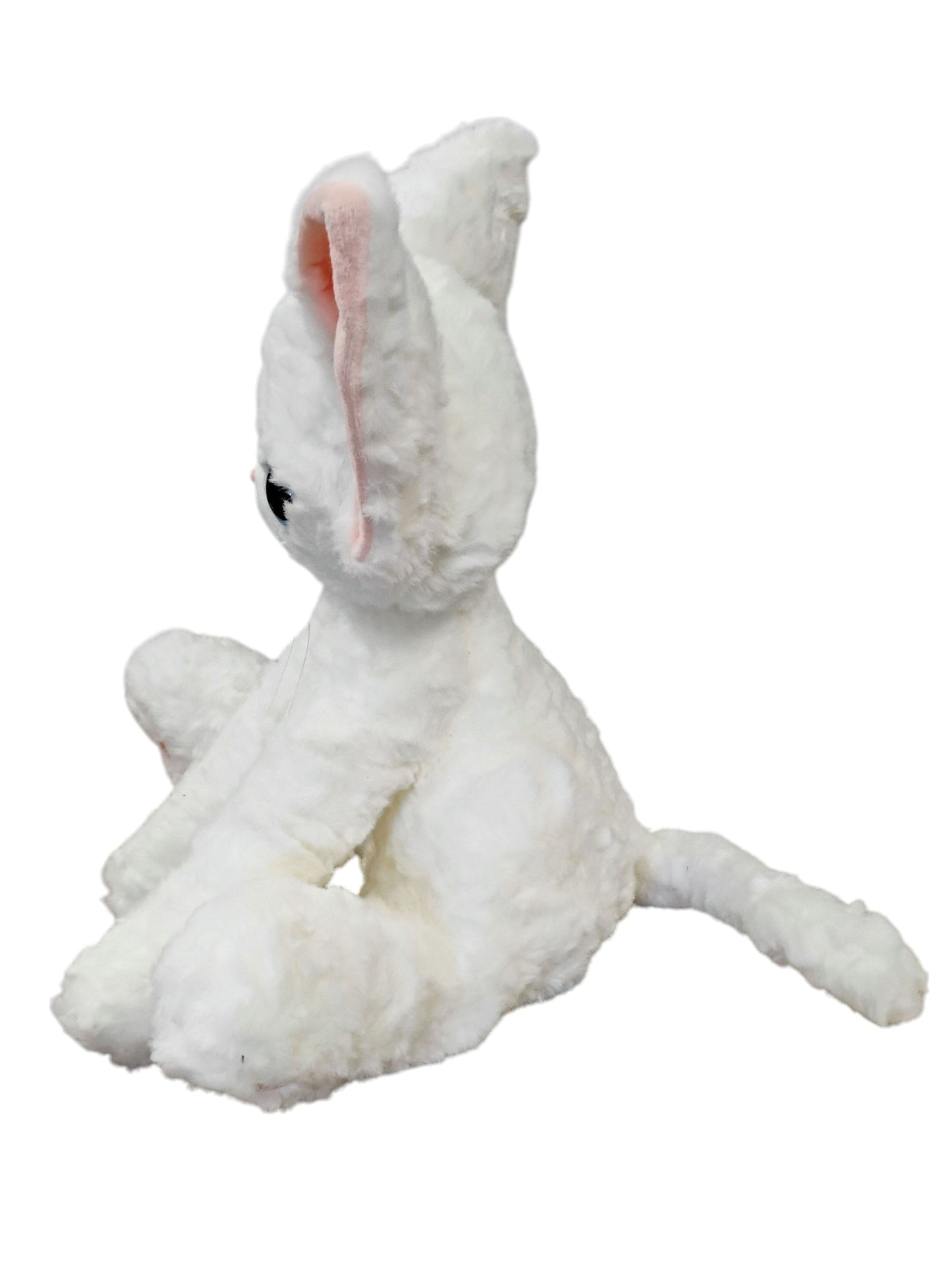 MASKOTKA PLUSZAK UNIKATOWY KOT BIAŁY LUB CZARNY DUŻE USZY 32CM E2689 EMAJ