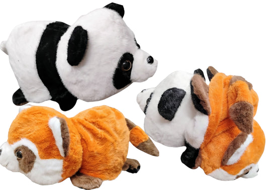 MASKOTKA 2W1 PANDA CZERWONA -DWUSTRONNA ZABAWKA PLUSZOWA 30CM E2664 EMAJ