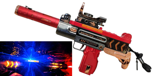 KARABIN Z RUCHOMĄ LUFĄ Z EFEKTEM DYMU-PARA WODNA LED DŹWIĘK 34CM E2618 EMAJ