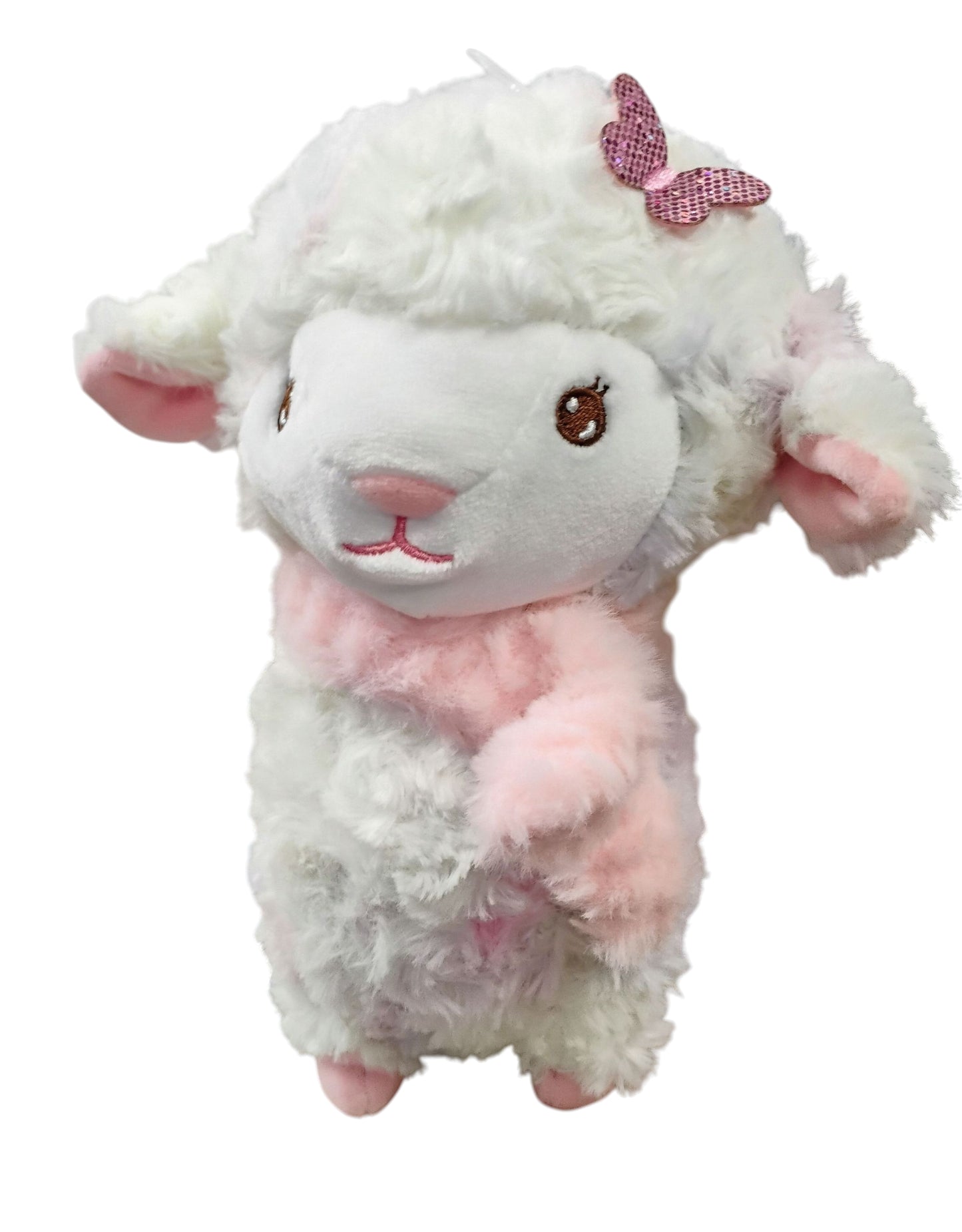 PLUSZOWA OWIECZKA Z MOTYLKIEM PASTELOWA MASKOTKA 22CM NA PREZENT E2731 EMAJ