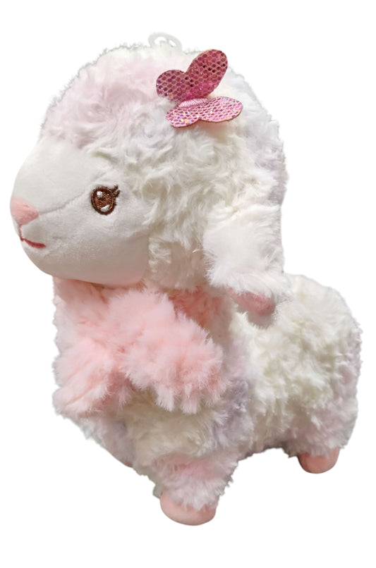 PLUSZOWA OWIECZKA Z MOTYLKIEM PASTELOWA MASKOTKA 22CM NA PREZENT E2731 EMAJ