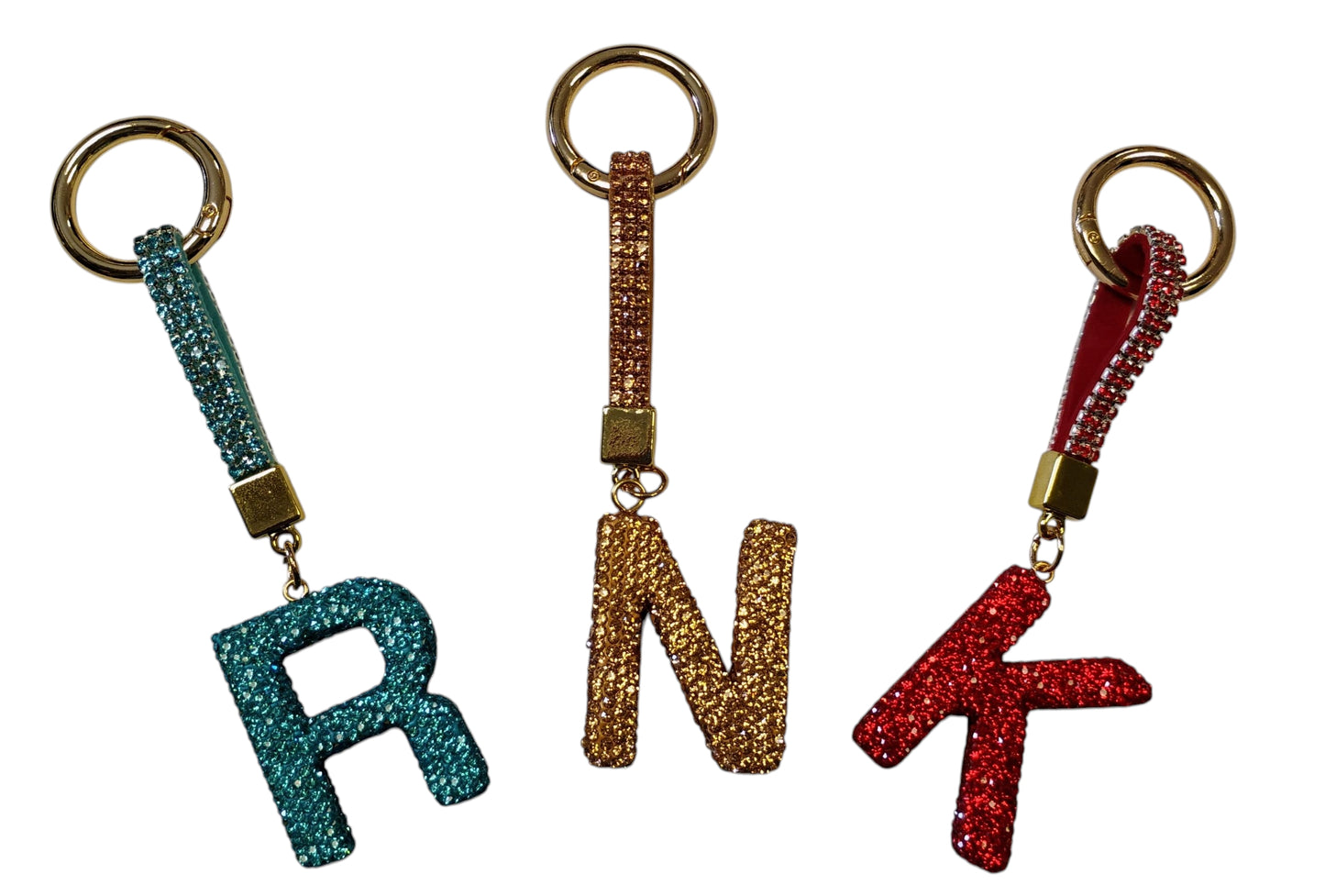 BRELOK LITERKA GLAMOUR CYRKONIE LITERA INICJAŁY MIX KOLORY 14CM E2777 EMAJ