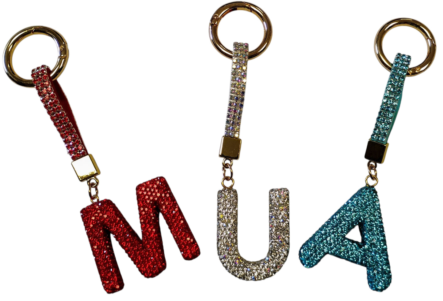 BRELOK LITERKA GLAMOUR CYRKONIE LITERA INICJAŁY MIX KOLORY 14CM E2777 EMAJ
