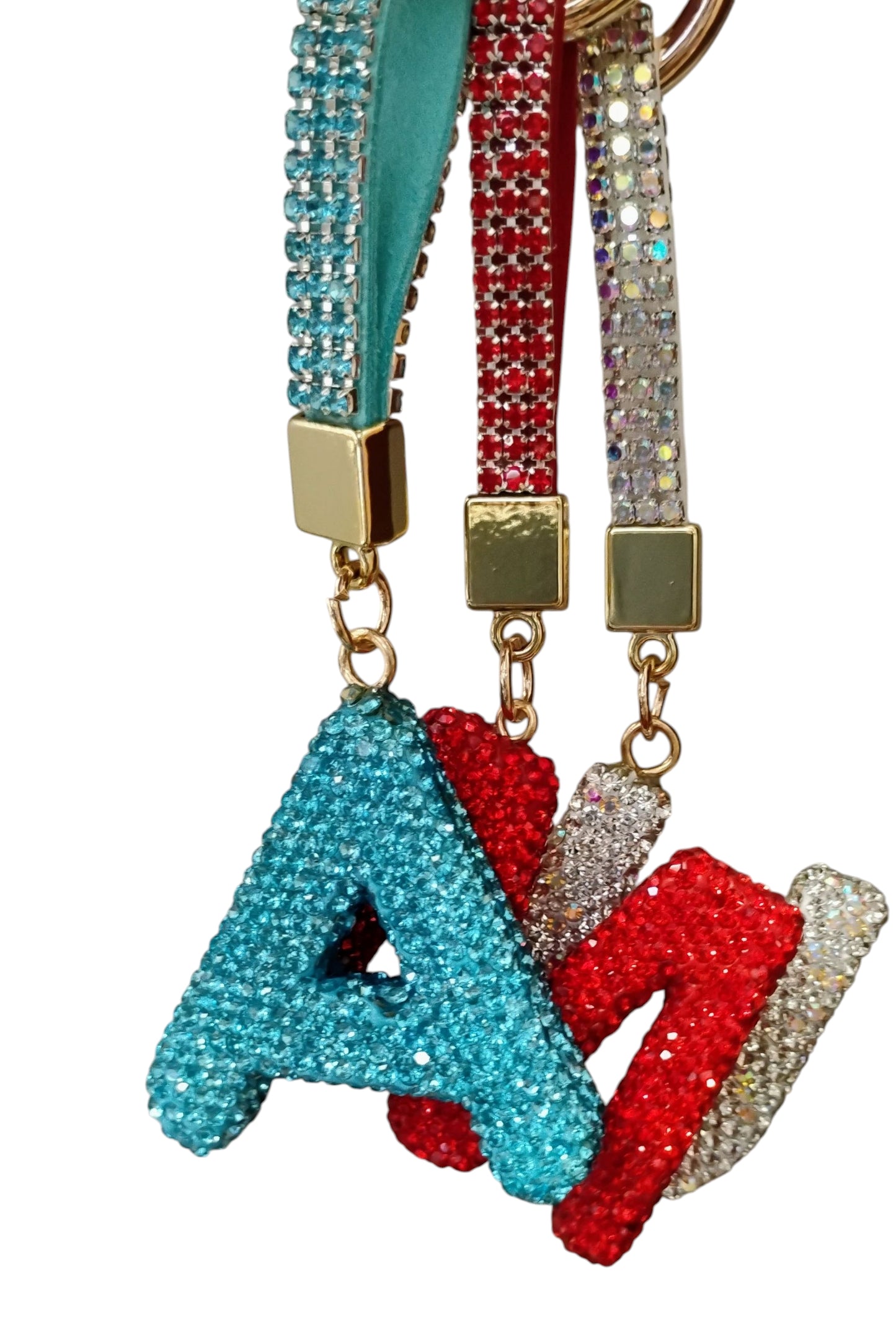 BRELOK LITERKA GLAMOUR CYRKONIE LITERA INICJAŁY MIX KOLORY 14CM E2777 EMAJ