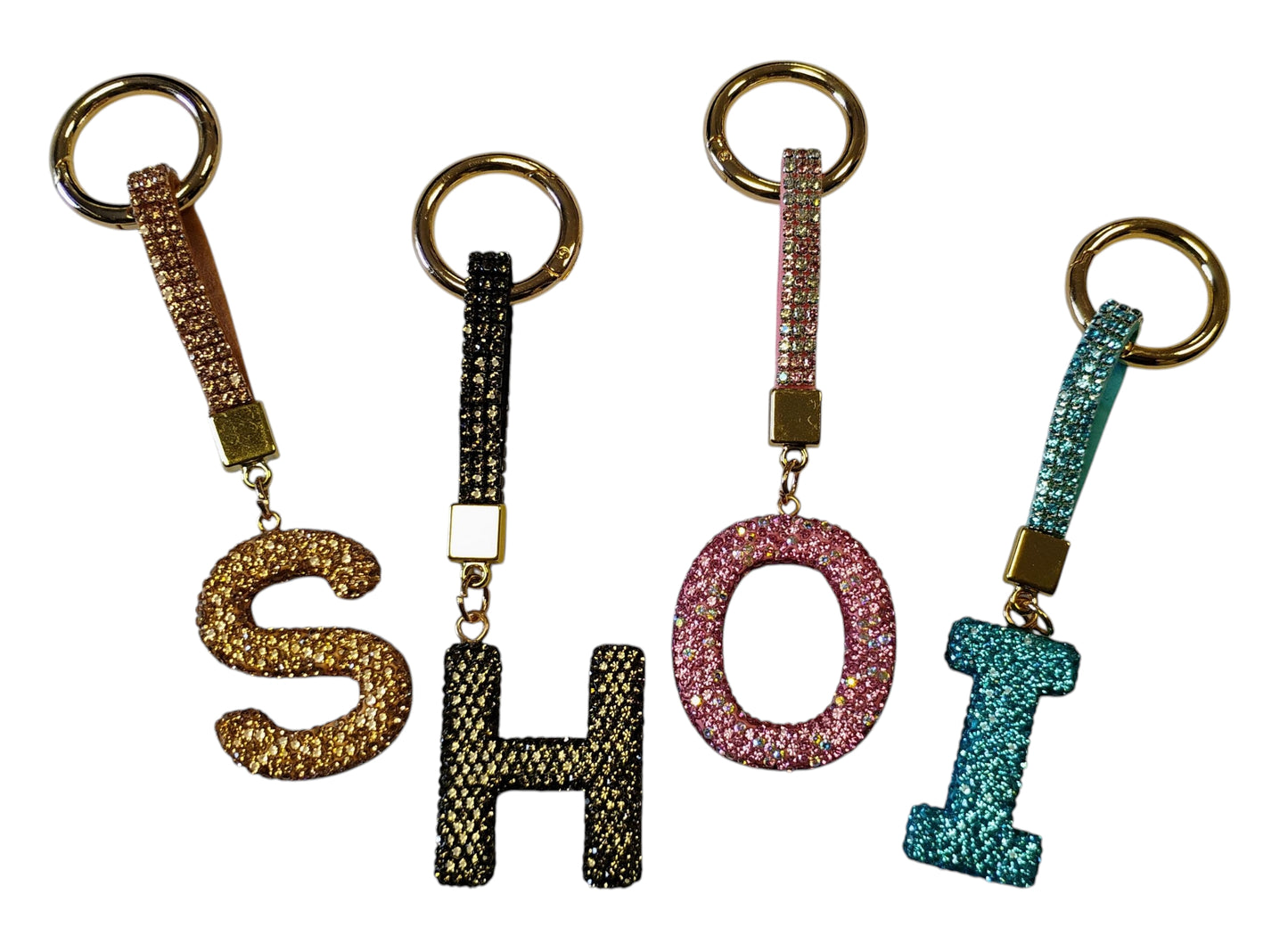 BRELOK LITERKA GLAMOUR CYRKONIE LITERA INICJAŁY MIX KOLORY 14CM E2777 EMAJ