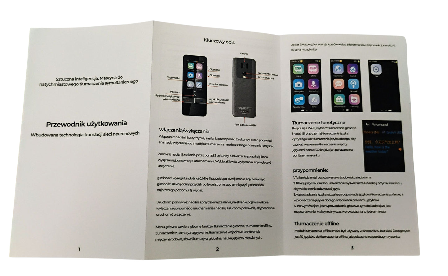 INTELIGENTNY TRANSLATOR TŁUMACZ PONAD 130 JĘZYKÓW OFFLINE/WIFI E2751 EMAJ