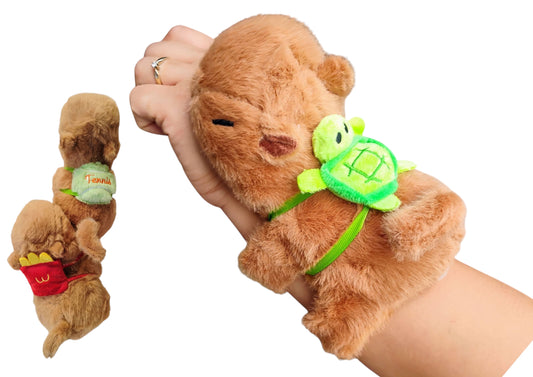 MASKOTKA NA RĘKĘ KAPIBARA Z WIBRUJĄCYM ZAKRĘCONYM OGONKIEM 17CM E2767 EMAJ