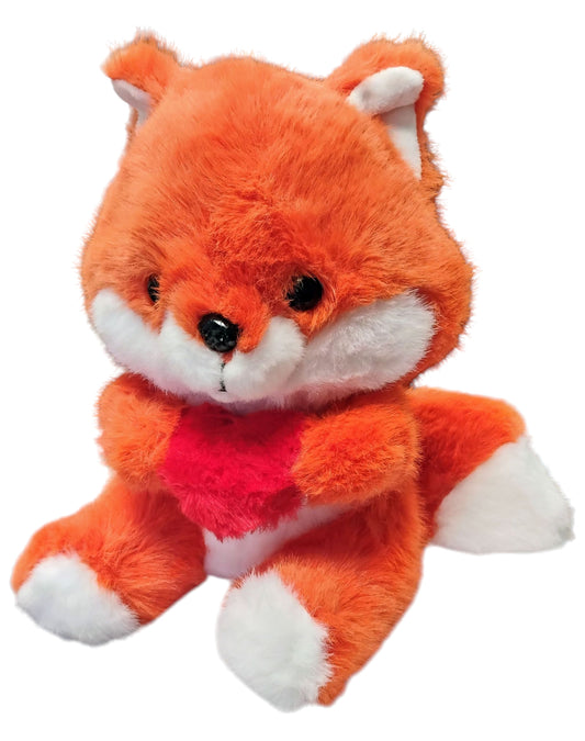 PLUSZOWY LISEK Z CZERWONYM SERCEM MEGA -PUSZYSTA MASKOTKA 24CM E2742 EMAJ