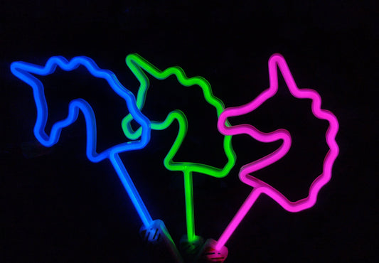 RÓŻDŻKA LED NEON JEDNOROŻEC 46cm 3 KOLORY HIT IMPREZA ZABAWA E2115 EMAJ