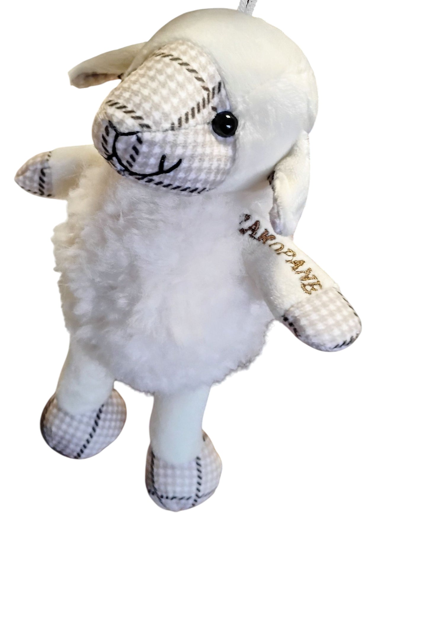ELEGANCKA OWIECZKA PLUSZOWA W KRATKĘ 21CM ZAKOPANE / SZCZAWNICA/ BEZ NAPISU E2711 EMAJ