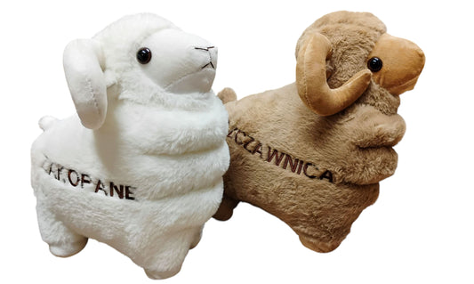 BECZĄCA PLUSZOWA MASKOTKA DUŻA OWCA BARAN 33x25cm SUPER JAKOŚĆ! E2651 EMAJ