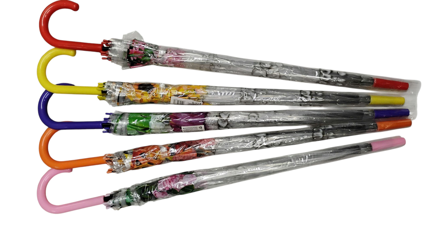 PARASOLKA PRZECIWDESZCZOWA KOLOROWA Z MOTYWEM KWIATY LIŚCIE ŚREDNICA 85CM E2025 EMAJ