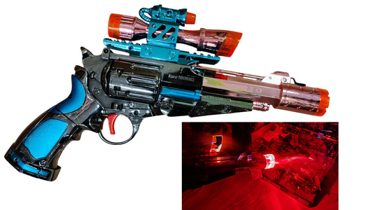 REWOLWER ZABAWKA MEGA PISTOLET Z EFEKTEM PARY WODNEJ DYMU 27CM E2615 EMAJ