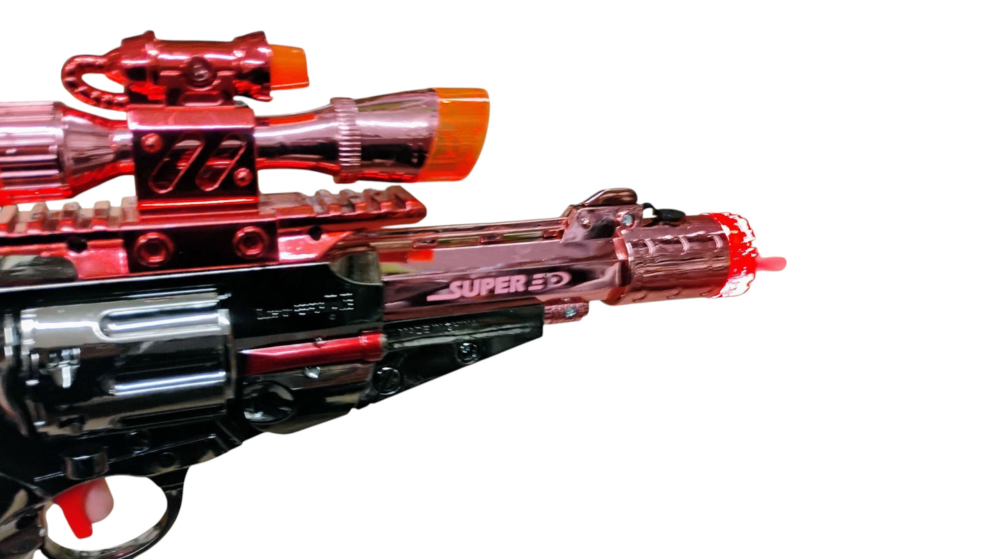REWOLWER ZABAWKA MEGA PISTOLET Z EFEKTEM PARY WODNEJ DYMU 27CM E2615 EMAJ