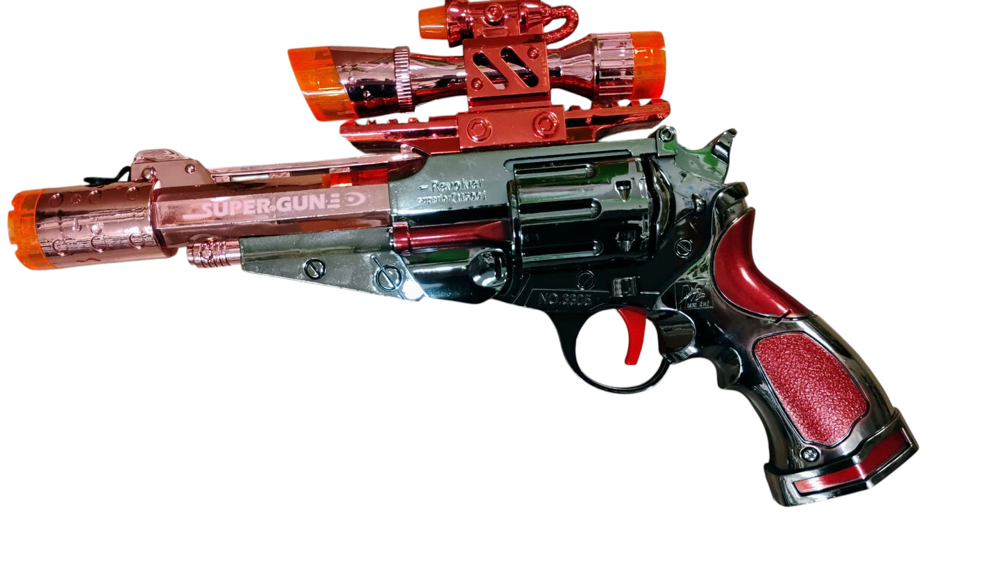 REWOLWER ZABAWKA MEGA PISTOLET Z EFEKTEM PARY WODNEJ DYMU 27CM E2615 EMAJ