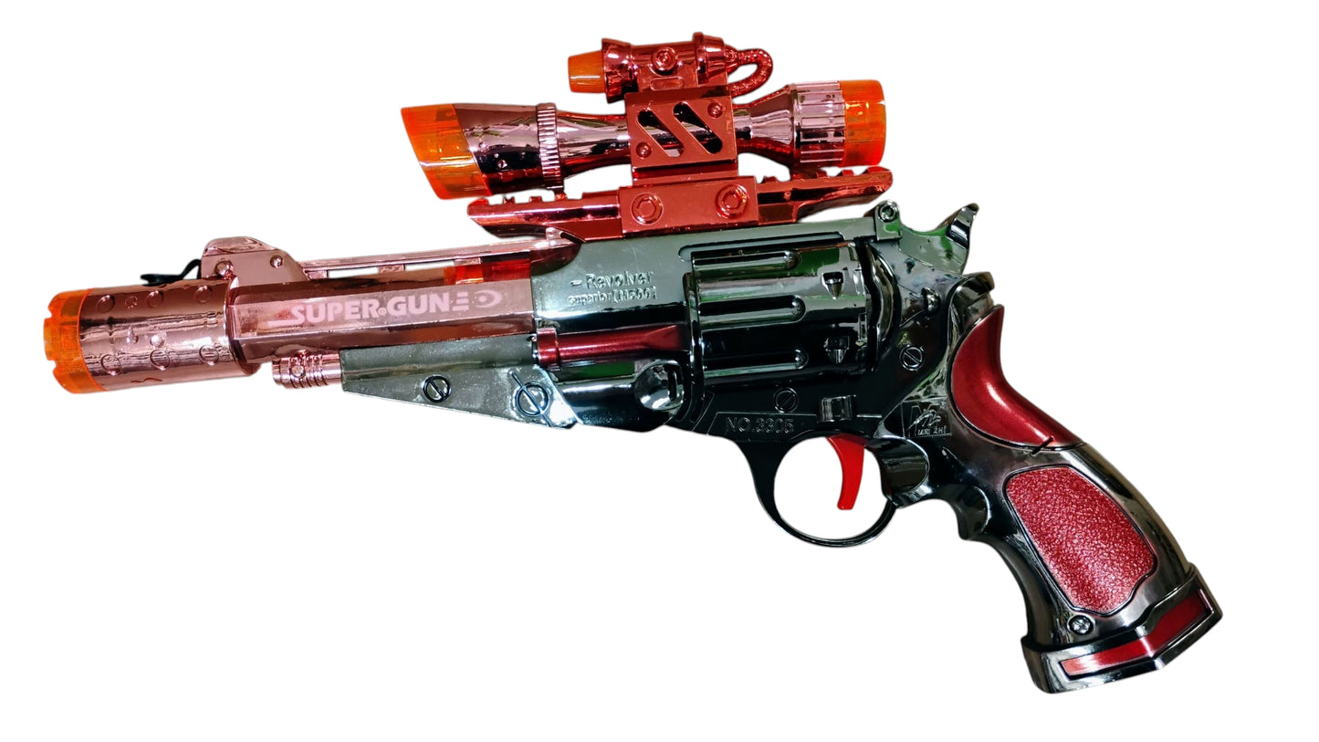 REWOLWER ZABAWKA MEGA PISTOLET Z EFEKTEM PARY WODNEJ DYMU 27CM E2615 EMAJ