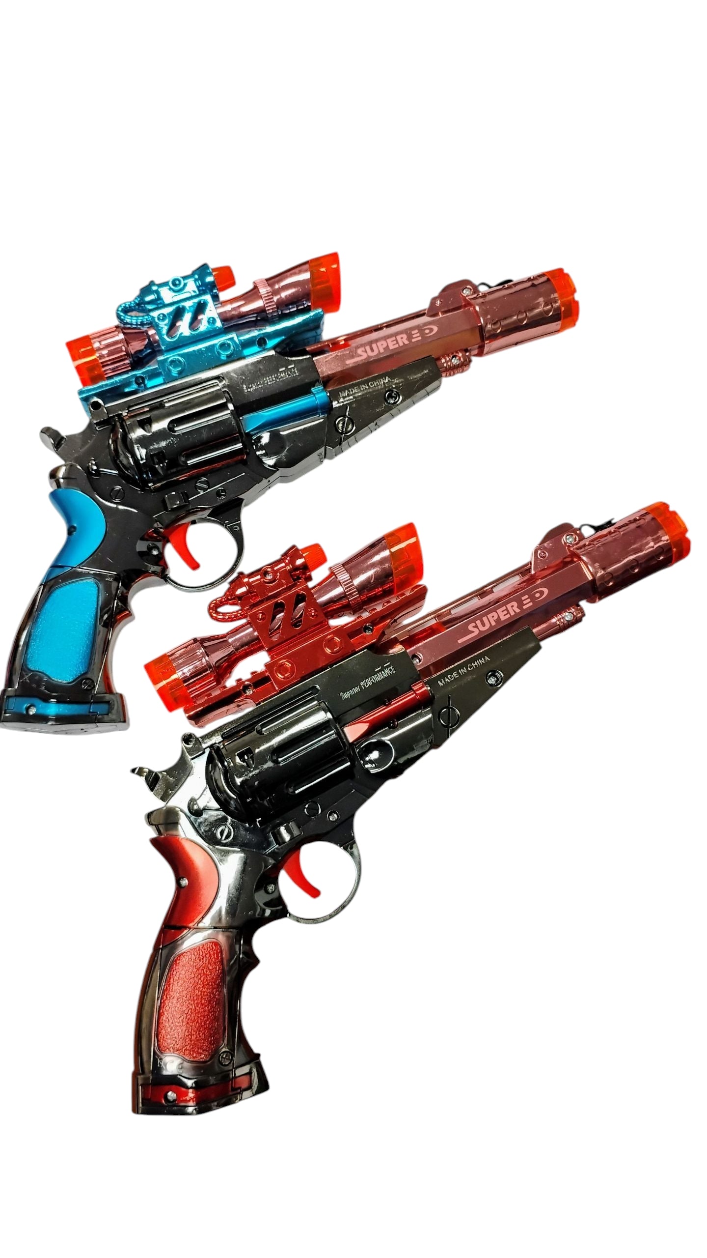 REWOLWER ZABAWKA MEGA PISTOLET Z EFEKTEM PARY WODNEJ DYMU 27CM E2615 EMAJ