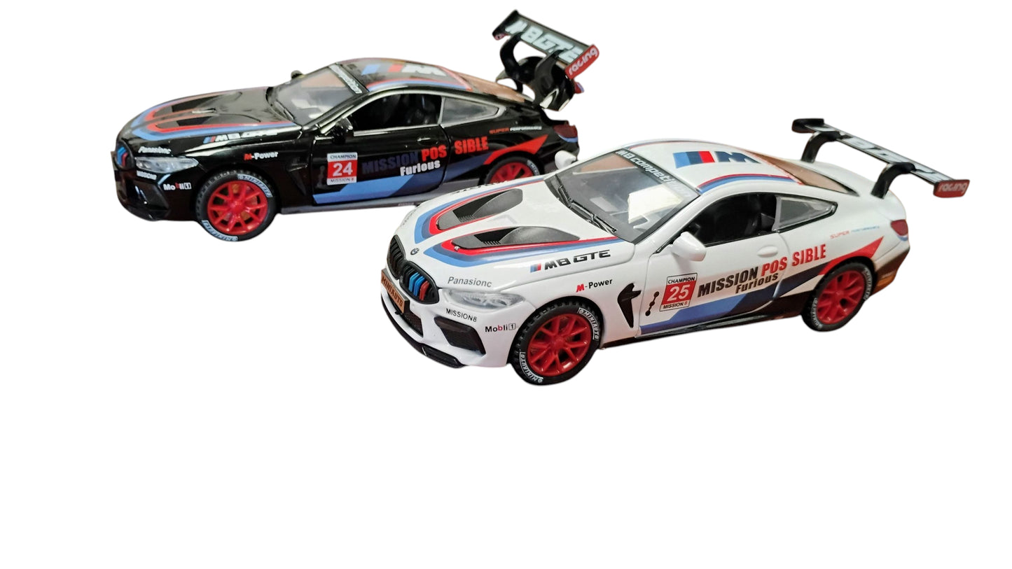 AUTO METALOWE MEGA TURBO RACER 17CM SPORTOWY BOLID LED I DŹWIĘK E2543 EMAJ