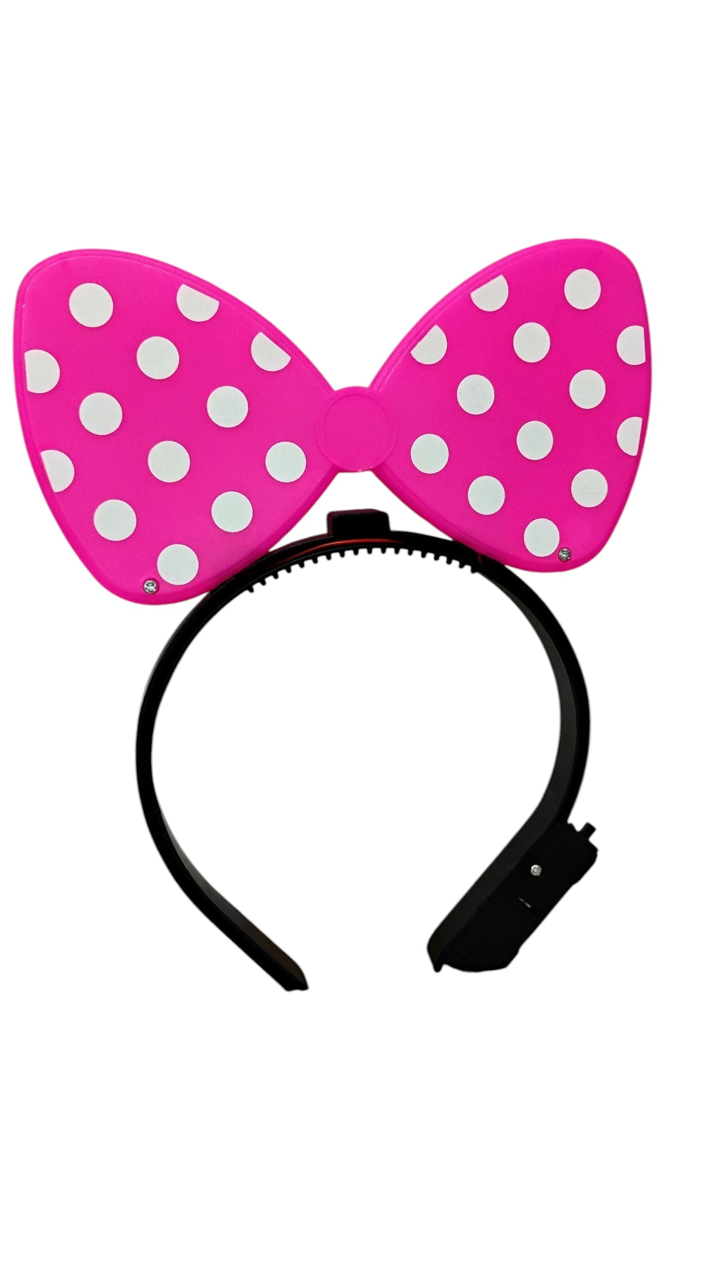 OPASKA LED KOKARDKA MYSZKA W GROSZKI ŚWIECĄCA 3 KOLORY DO WYBORU E0158 EMAJ